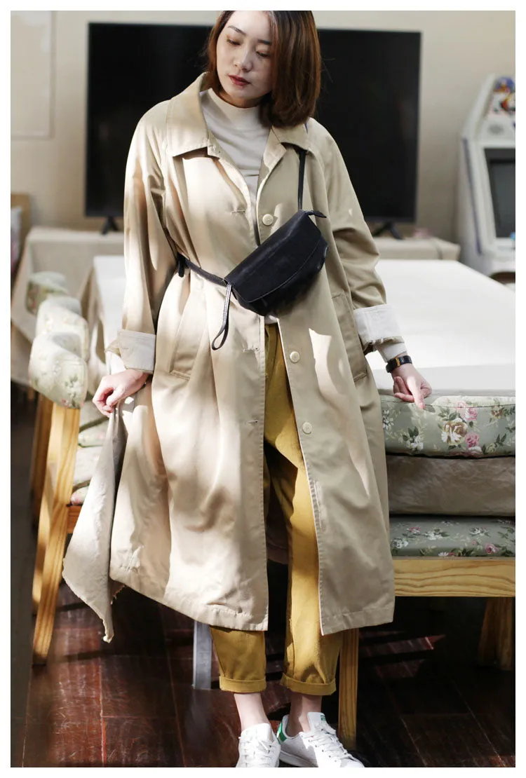 Brown Leather Womens Small Crossbody Bag Waist Bag Clutch Fanny Pack Wristlet Purse for Ladies
