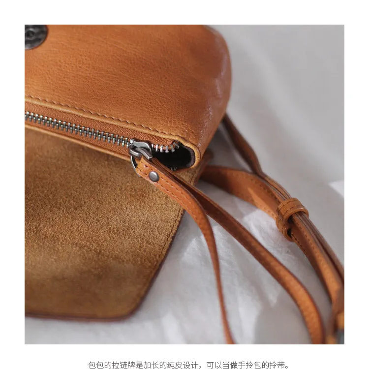 Brown Leather Womens Small Crossbody Bag Waist Bag Clutch Fanny Pack Wristlet Purse for Ladies