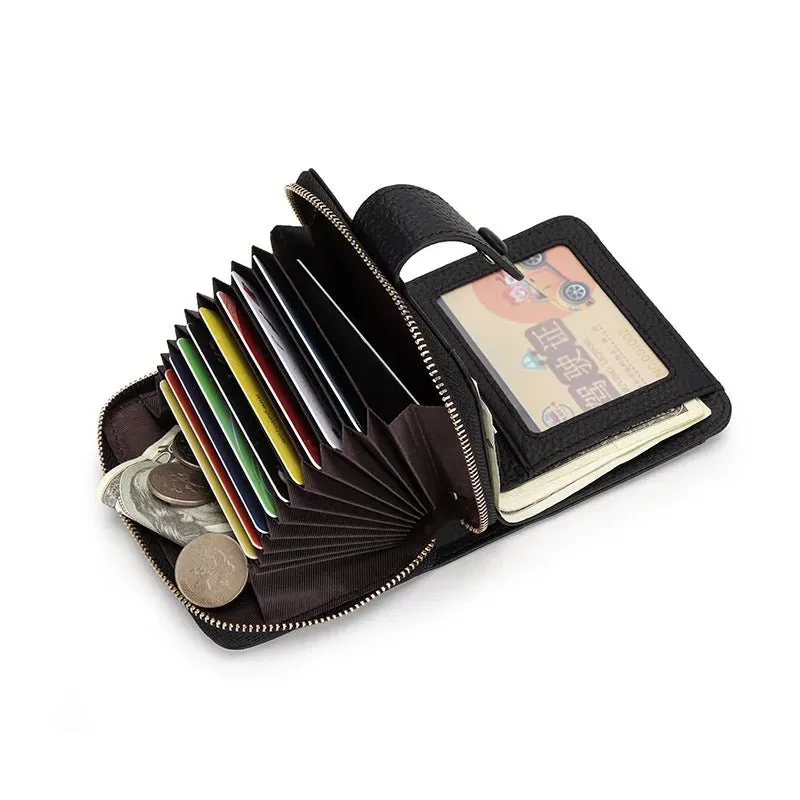 Chic Zipper Coin : Genuine Leather Wallet
