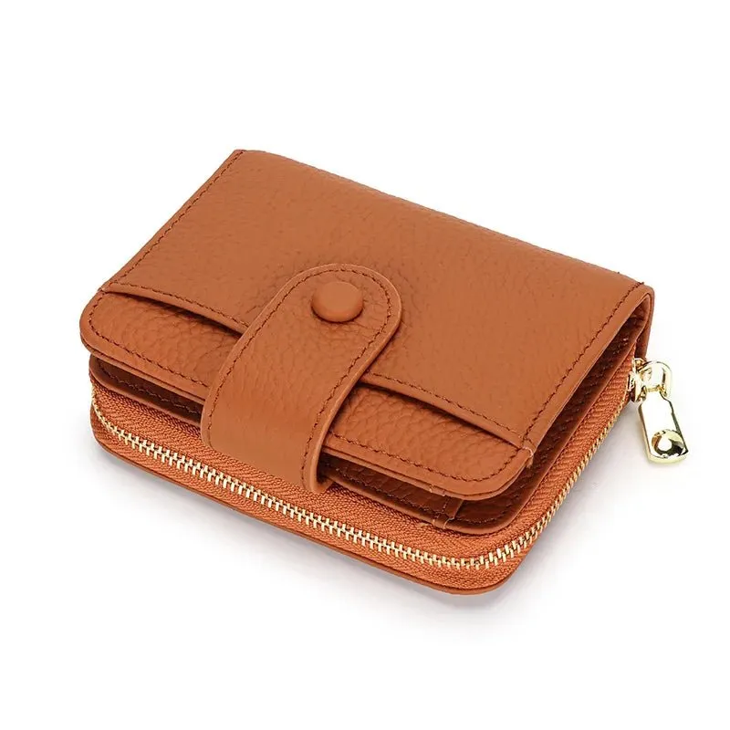 Chic Zipper Coin : Genuine Leather Wallet