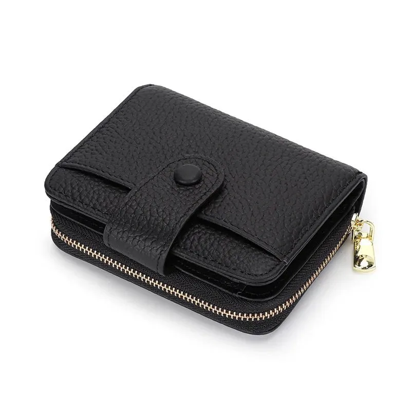 Chic Zipper Coin : Genuine Leather Wallet