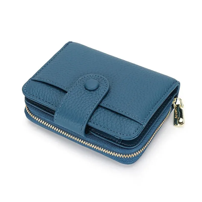 Chic Zipper Coin : Genuine Leather Wallet