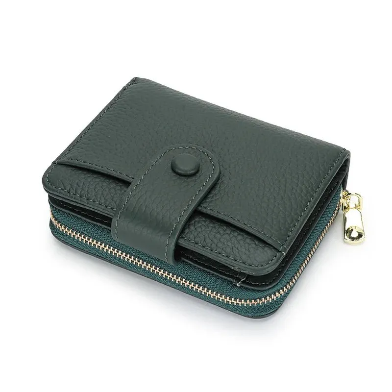 Chic Zipper Coin : Genuine Leather Wallet