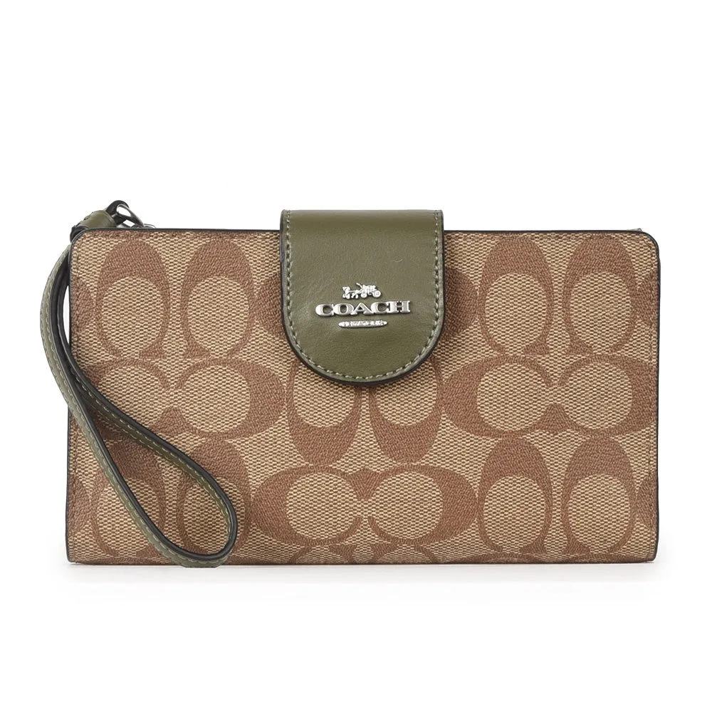 C.O.A.C.H Tech Phone Wallet In Colorblock Signature Canvas