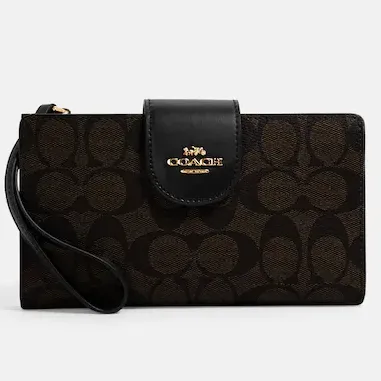 C.O.A.C.H Tech Phone Wallet In Colorblock Signature Canvas