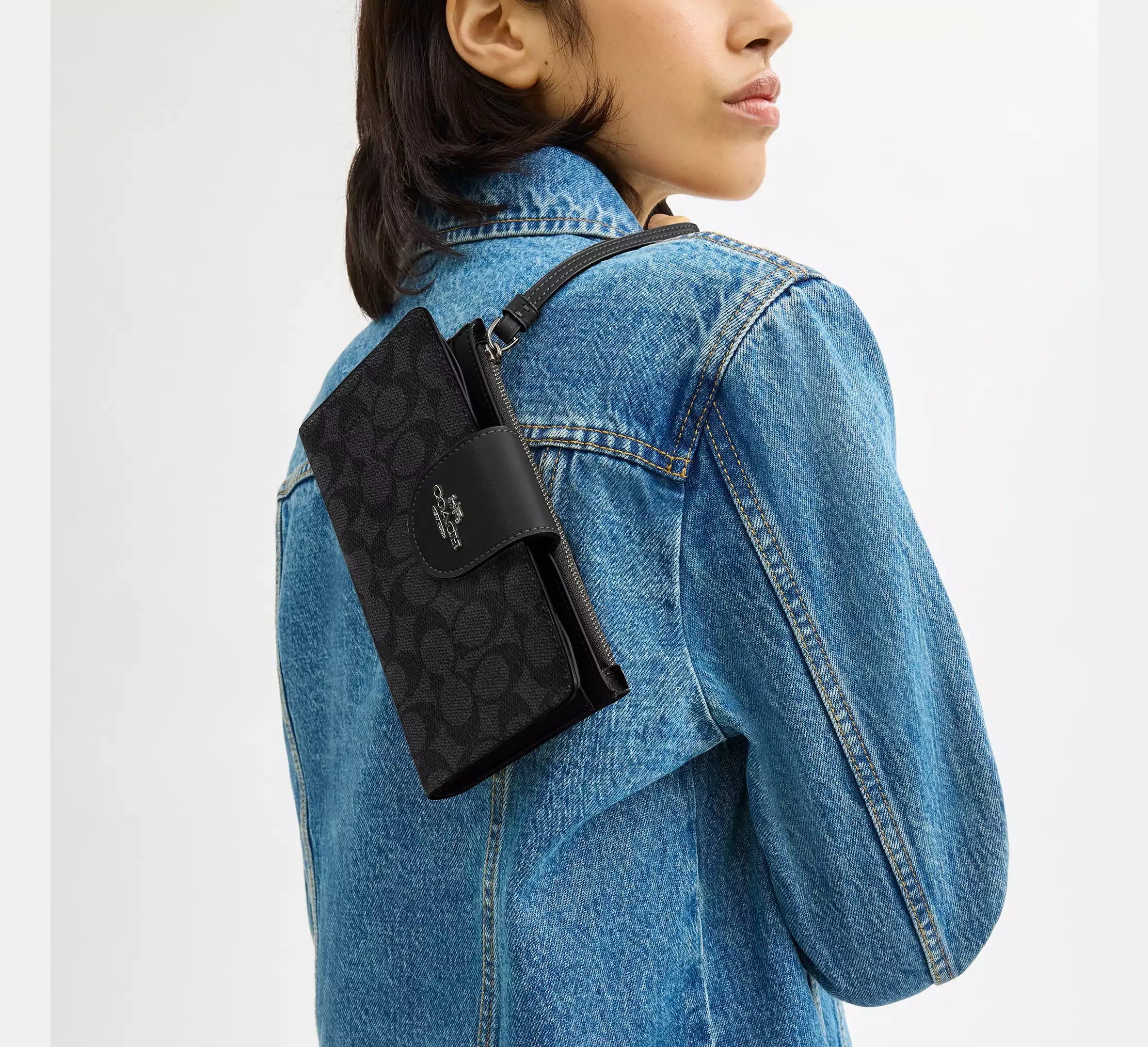 C.O.A.C.H Tech Phone Wallet In Colorblock Signature Canvas