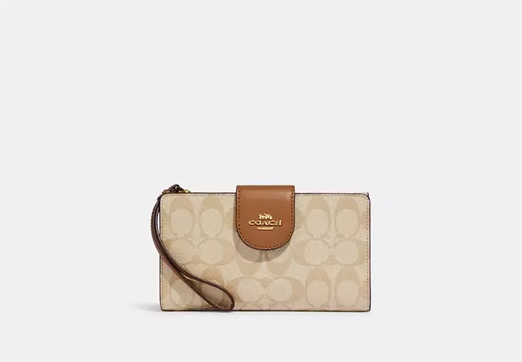 C.O.A.C.H Tech Phone Wallet In Colorblock Signature Canvas