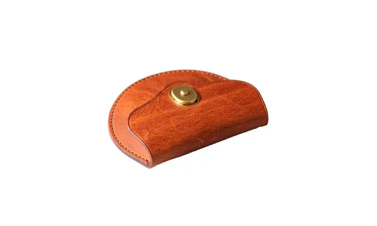 Cool Black Leather Mens Small Coin Wallet Change Wallet Brown Coin Earphones Cases For Men