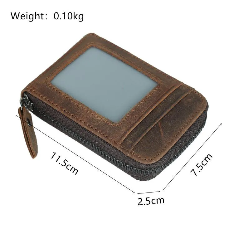 Cool Brown Leather Men's Multi-Card Wallet Coin Wallet Card Wallet For Men