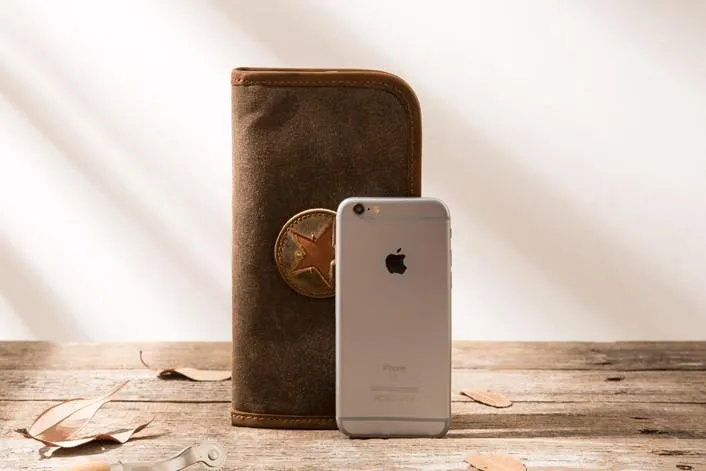 Cool Canvas Leather Mens Bifold Long Wallet Zipper Long Wallet for Men