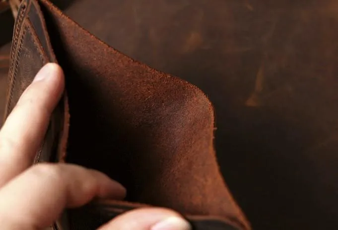 Cool Coffee Leather Mens Small Wallets Bifold Vintage Slim billfold Wallet for Men