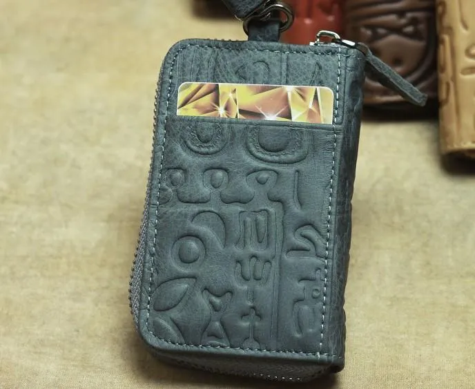 Cool Leather Aztec Designed Mens Car Key Key Wallet Small Key Holders for Men