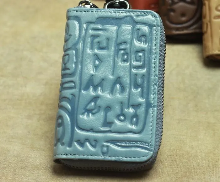 Cool Leather Aztec Designed Mens Car Key Key Wallet Small Key Holders for Men