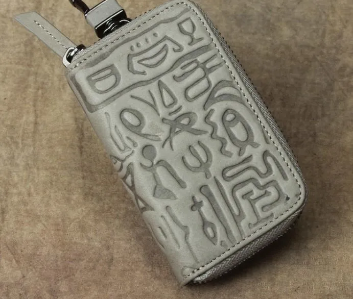 Cool Leather Aztec Designed Mens Car Key Key Wallet Small Key Holders for Men