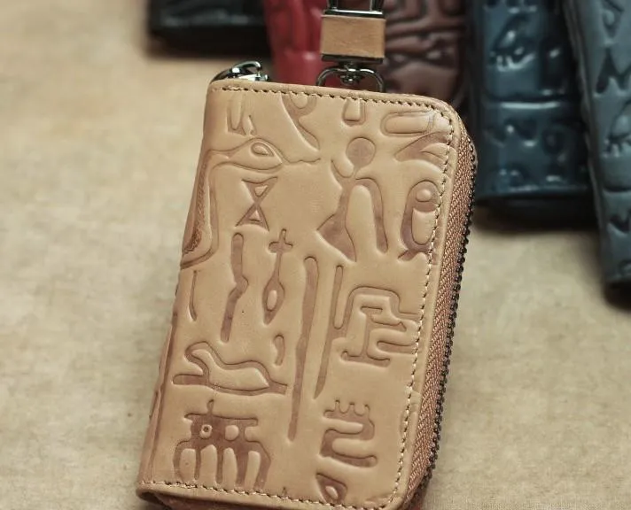 Cool Leather Aztec Designed Mens Car Key Key Wallet Small Key Holders for Men