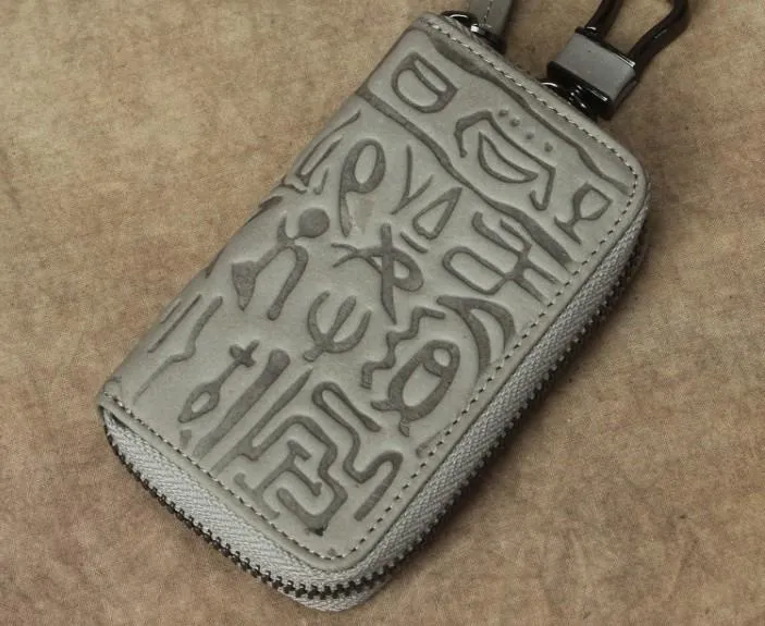 Cool Leather Aztec Designed Mens Car Key Key Wallet Small Key Holders for Men