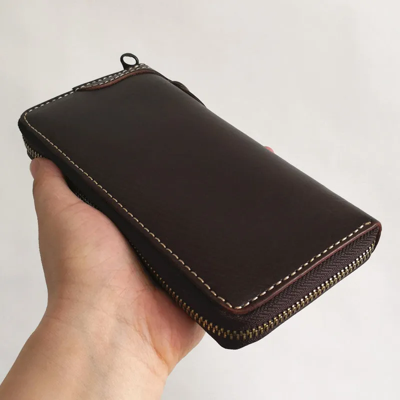 Cool Leather Biker Chain Wallet Mens Vintage Biker Long Zip Wallet for Men