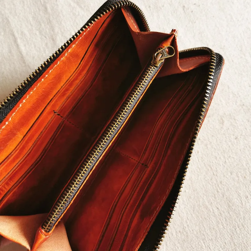 Cool Leather Biker Chain Wallet Mens Vintage Biker Long Zip Wallet for Men
