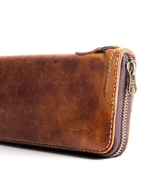 Cool Leather Biker Chain Wallet Mens Vintage Biker Long Zip Wallet for Men