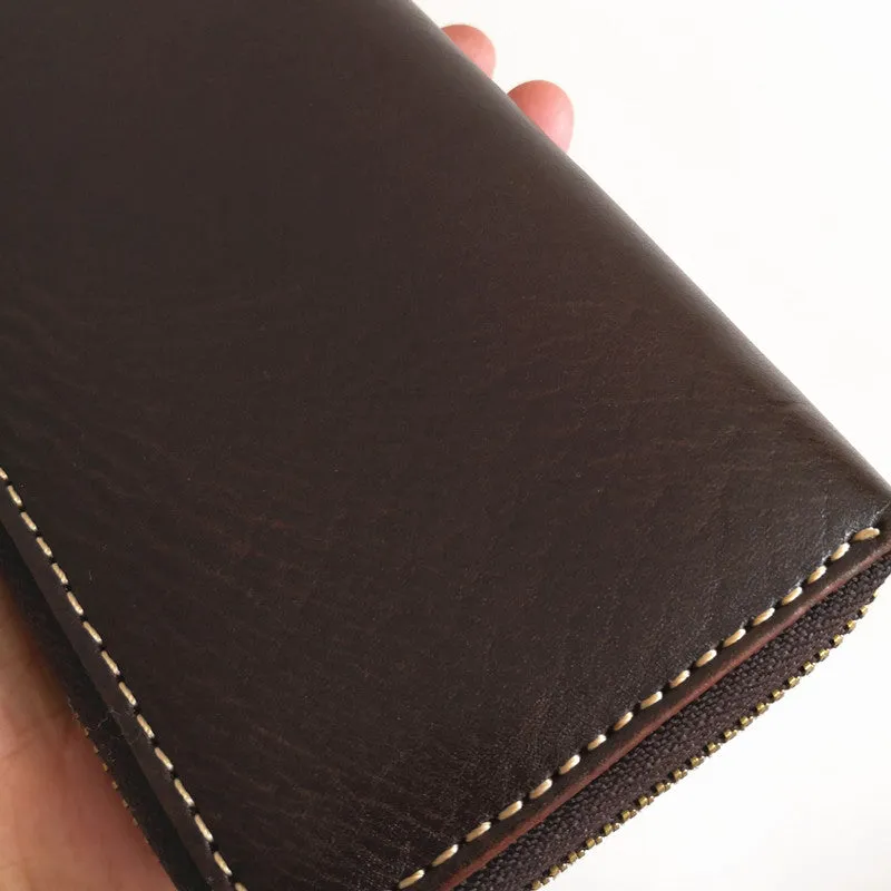 Cool Leather Biker Chain Wallet Mens Vintage Biker Long Zip Wallet for Men