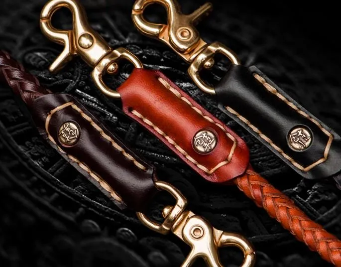 Cool Leather Braided Biker Carp Wallet Chain for Chain Wallets Biker Wallets