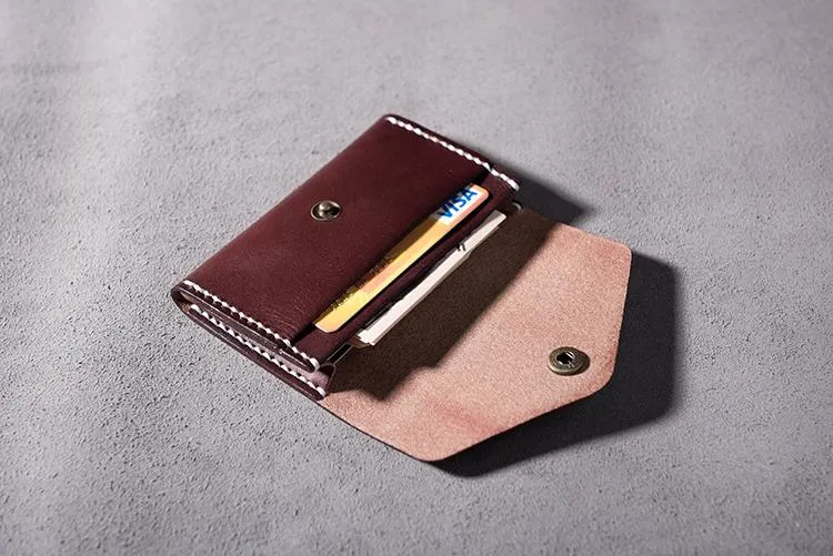 Cool Leather Mens billfold Wallet Card Holder Small Card Slim Wallet for Men