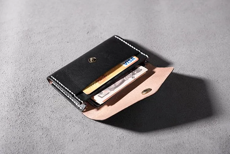 Cool Leather Mens billfold Wallet Card Holder Small Card Slim Wallet for Men