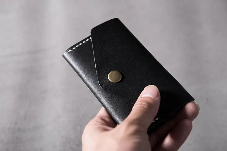 Cool Leather Mens billfold Wallet Card Holder Small Card Slim Wallet for Men