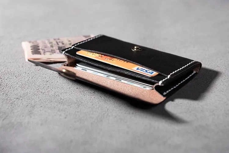 Cool Leather Mens billfold Wallet Card Holder Small Card Slim Wallet for Men