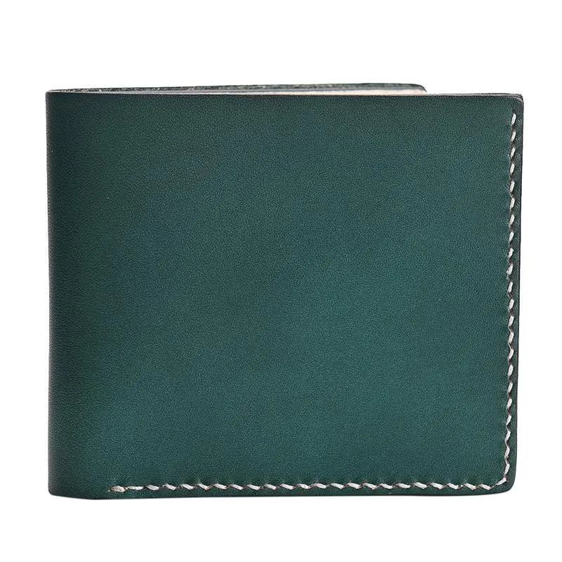 Cool Leather Mens Slim Small Wallet billfold Wallets Bifold for Men