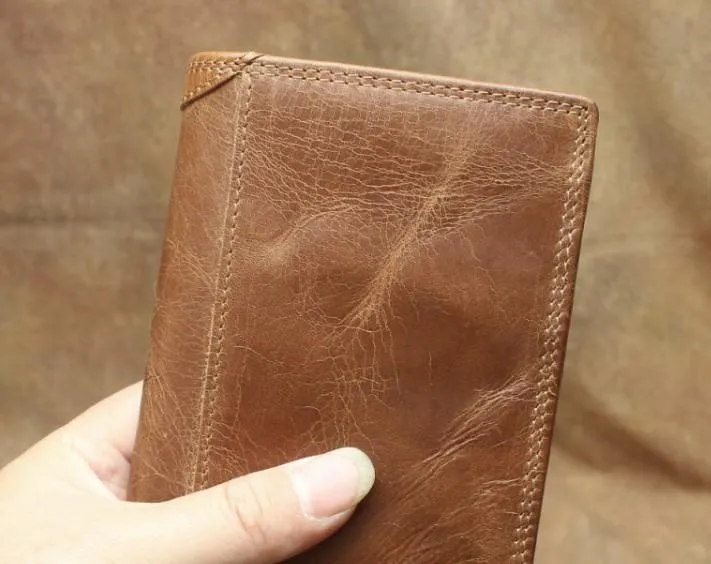 Cool Leather Mens Small Wallet billfold Bifold Wallet Front Pocket Wallet for Men