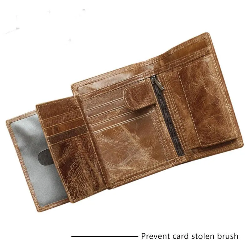 Cool Leather Mens Small Wallet billfold Bifold Wallet Front Pocket Wallet for Men