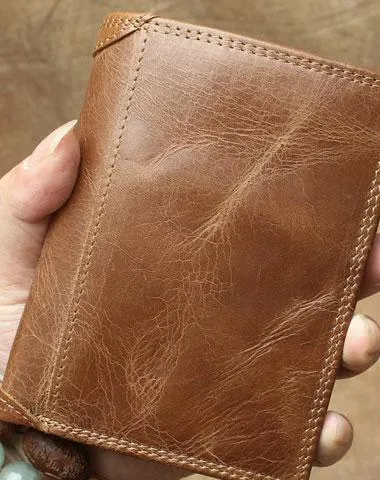 Cool Leather Mens Small Wallet billfold Bifold Wallet Front Pocket Wallet for Men