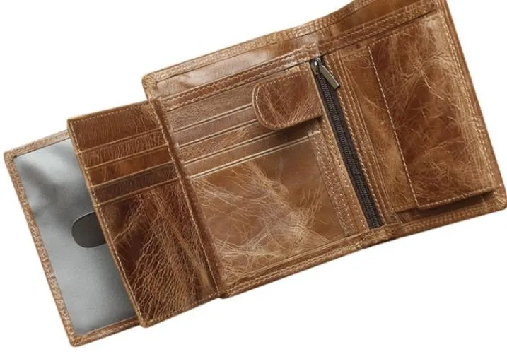 Cool Leather Mens Small Wallet billfold Bifold Wallet Front Pocket Wallet for Men