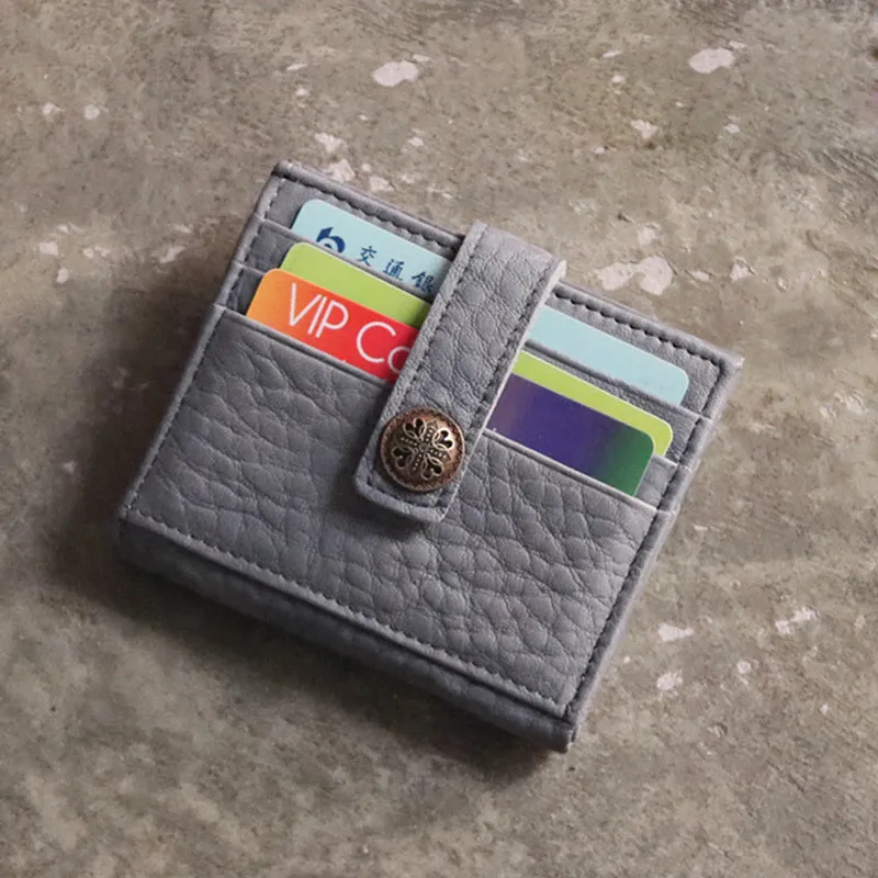 Cool Leather Mens Small Wallet Leather billfold Bifold Card Wallets for Men