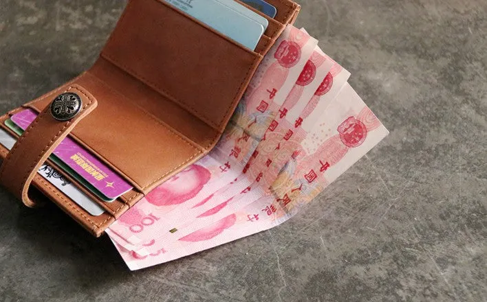 Cool Leather Mens Small Wallet Leather billfold Bifold Card Wallets for Men