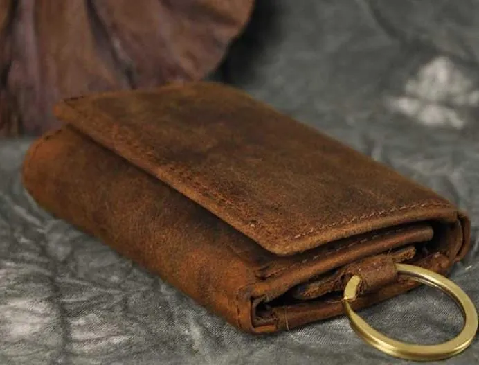 Cool Small Leather Mens Keys Wallet Car Keys Holder Car Key Case for Men