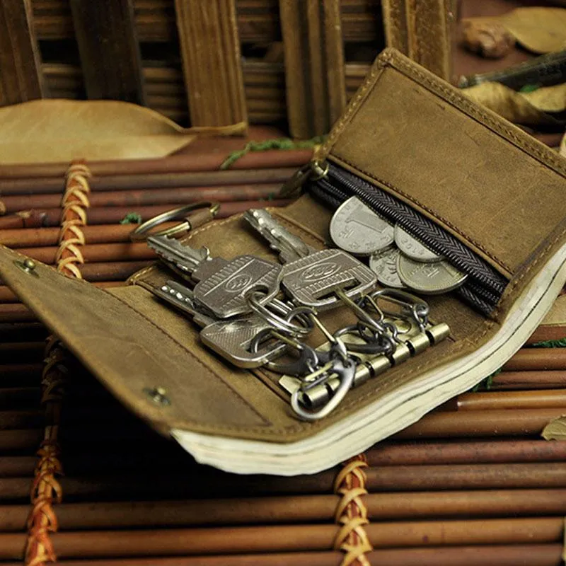 Cool Small Leather Mens Keys Wallet Car Keys Holder Car Key Case for Men