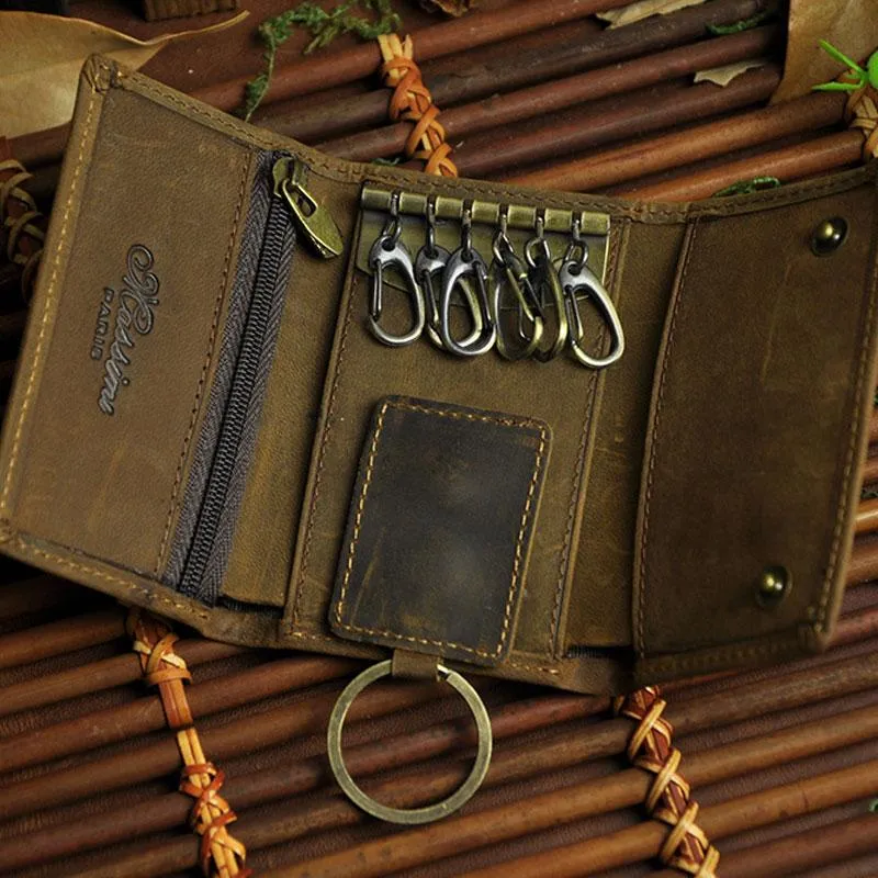 Cool Small Leather Mens Keys Wallet Car Keys Holder Car Key Case for Men