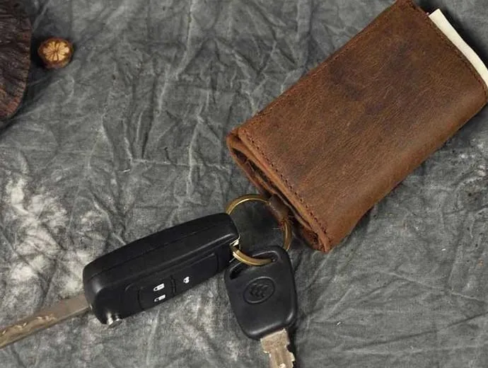 Cool Small Leather Mens Keys Wallet Car Keys Holder Car Key Case for Men