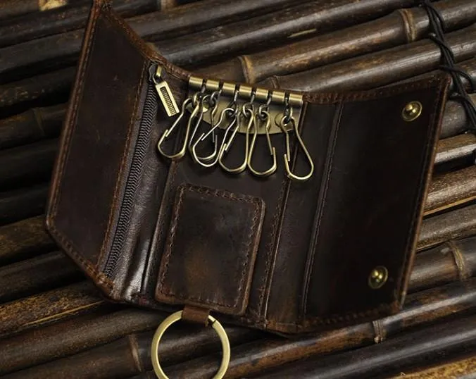 Cool Small Leather Mens Keys Wallet Car Keys Holder Car Key Case for Men