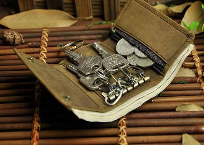 Cool Small Leather Mens Keys Wallet Car Keys Holder Car Key Case for Men