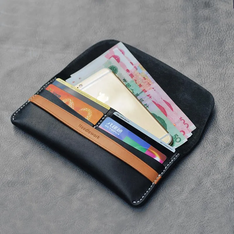 Cool Stylish Leather Mens Wallet Small Coin Wallet Card Holder Long Wallet for Men