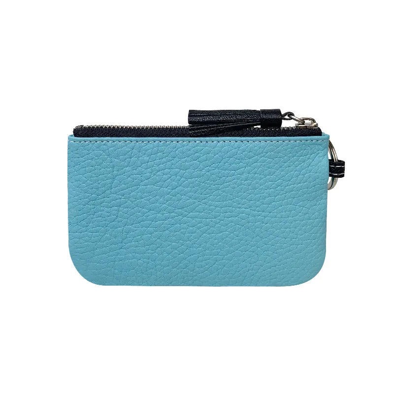 Cute Green Leather Small Change Wallet Women Keychain with Wallet Zipper Coin Wallet For Women