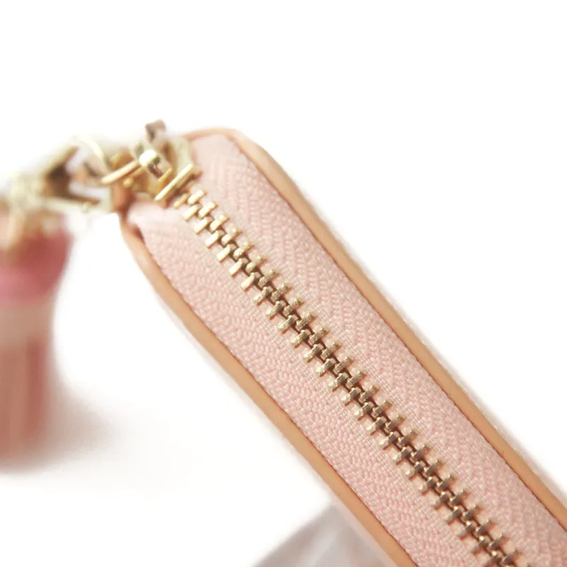 Cute Stylish Leather Womens Small Wallet for Women Zipper billfold Wallet