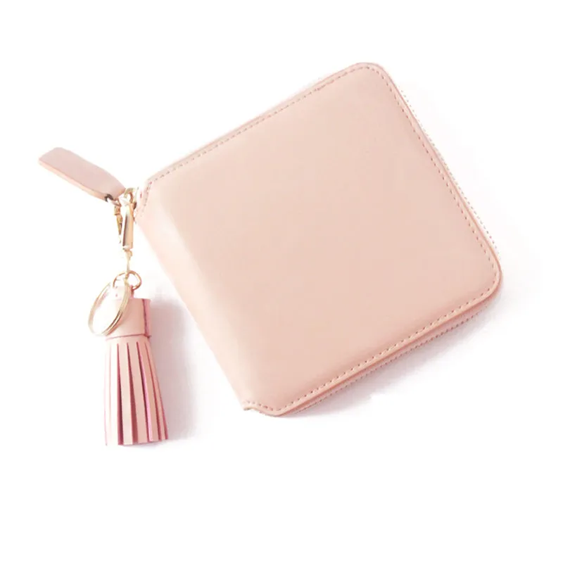 Cute Stylish Leather Womens Small Wallet for Women Zipper billfold Wallet