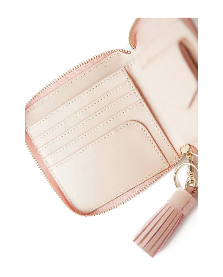 Cute Stylish Leather Womens Small Wallet for Women Zipper billfold Wallet