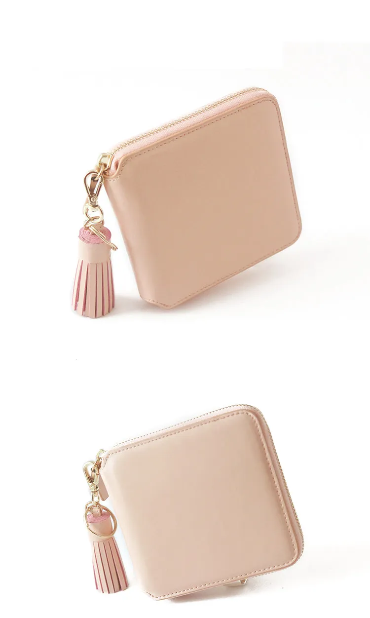 Cute Stylish Leather Womens Small Wallet for Women Zipper billfold Wallet