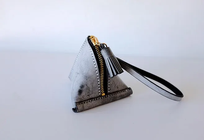 Cute Triangular LEATHER Womens Small Coin Wallet Leather Change Small Wallet FOR Women