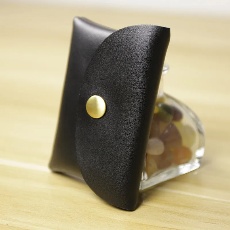 Cute Women Black Leather Mini Coin Wallet Change Wallet For Women